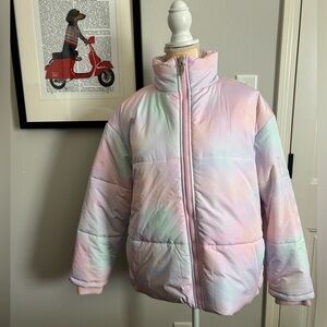 NWT Juicy Couture Cotton Candy Tie-Dye Puffer Coat Sz M New